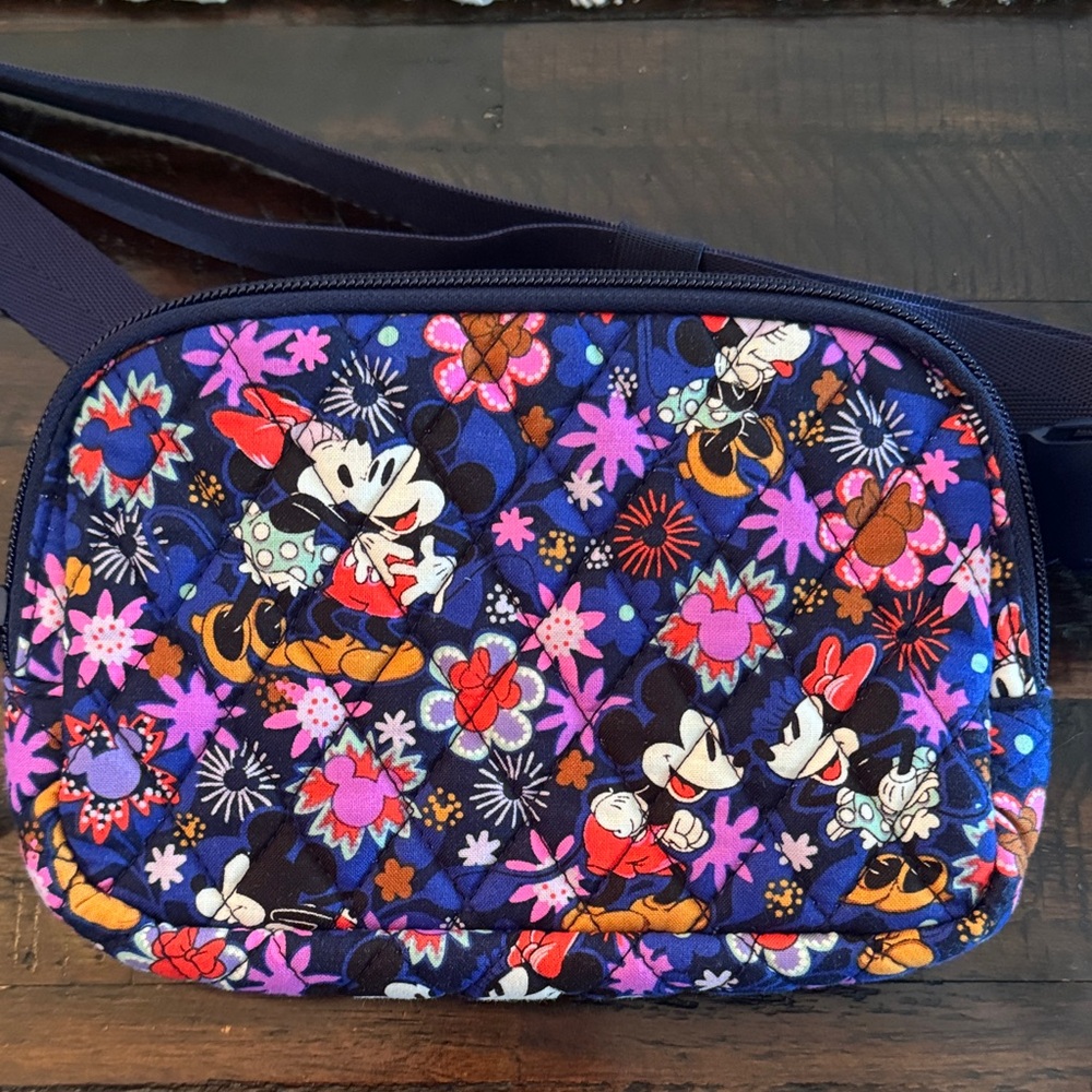 Vera Bradley Disney Mickey & Minnie’s Sweet  Floral Blue Mini Belt Bag Flirty